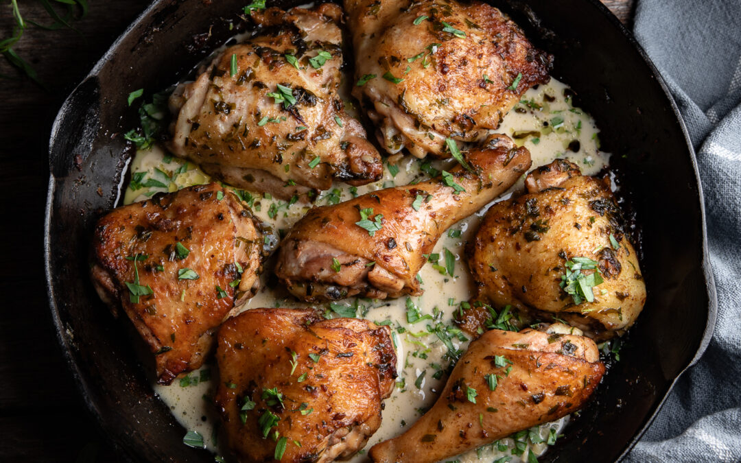 Brown Butter Tarragon Chicken Legs